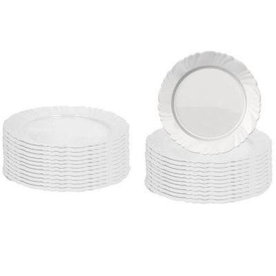 Conjunto de Pratos Rasos Duralex Pétala em Vidro 25,5 cm 24 Peças Branco