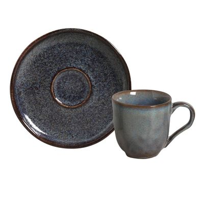 Conjunto de Xícaras de Café com Pires Porto Brasil Bio Titanium 6 peças - 120 ml Azul