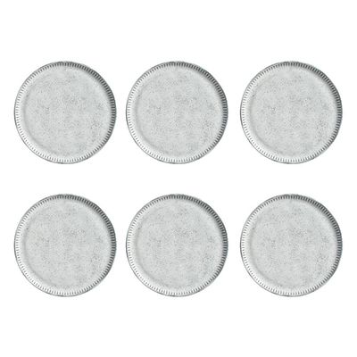 Conjunto de Pratos de Sobremesa Porto Brasil Linhas Echo com 6 Peças Branco