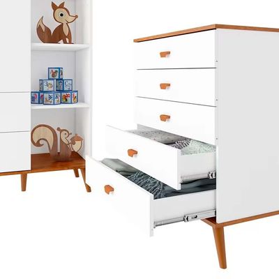 Guarda Roupa Infantil Ternura com 5 Nichos, 2 Portas, 2 Gavetas Bartira Branco Wood