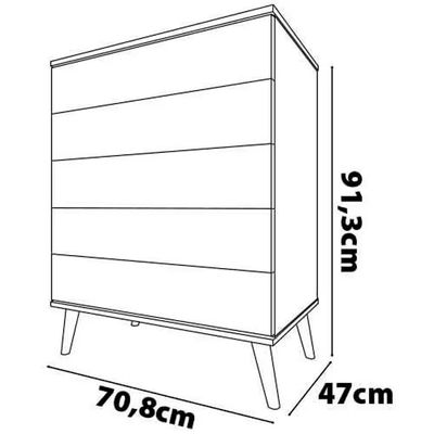 Guarda Roupa Infantil Ternura com 5 Nichos, 2 Portas, 2 Gavetas Bartira Branco Wood