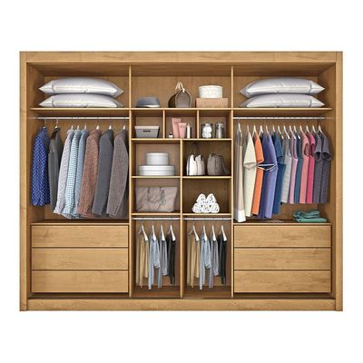 Guarda-Roupa Europa Grécia com Espelho 3 Portas 6 Gavetas 226cm Peroba/Off White