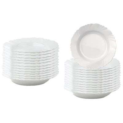Conjunto de Pratos Fundos Duralex Pétala 23,5CM 24 Peças Branco