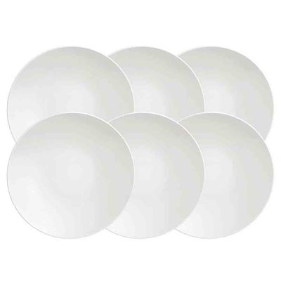 Conjunto com 6 Pratos de Sobremesa Tramontina Sophia em Porcelana 21 cm Branco