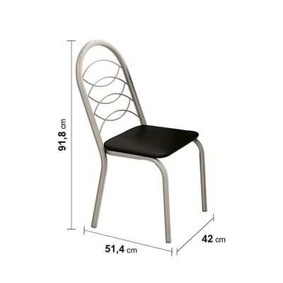 Mesa de Jantar Retangular Kappesberg Salvador com 6 Cadeiras Estofadas Nickel, Freijó e Preto