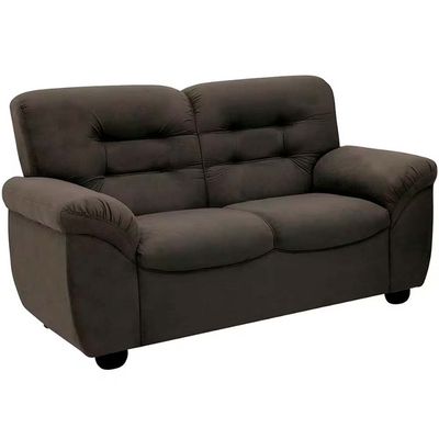 Sofá de 3 e 2 Lugares Stillus II com 154 cm e 204 de Larguras e Revestidos em Tecido Suede Linoforte Marrom
