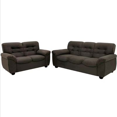 Sofá de 3 e 2 Lugares Stillus II com 154 cm e 204 de Larguras e Revestidos em Tecido Suede Linoforte Marrom