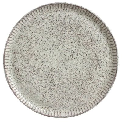 Conjunto de Pratos Rasos Porto Brasil Linhas Pistache com 6 Peças Bege