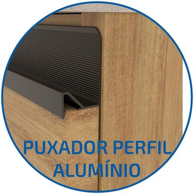 Paneleiro Bartira Cristal MDP 15mm com 2 Portas e 5 Prateleiras - 60cm de largura Lâmina Mel