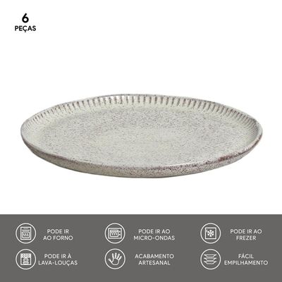 Conjunto de Pratos de Sobremesa Porto Brasil Linhas Pistache com 6 peças Verde