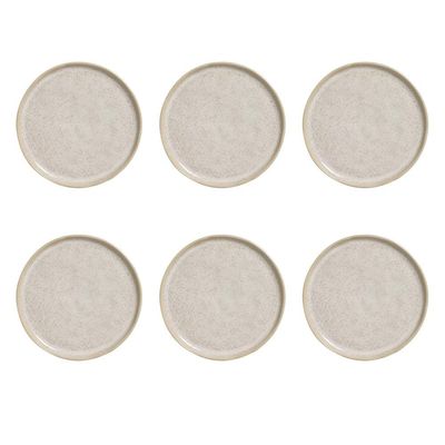Conjunto de Prato de Pão Porto Brasil Bio Latte 6 peças Bege