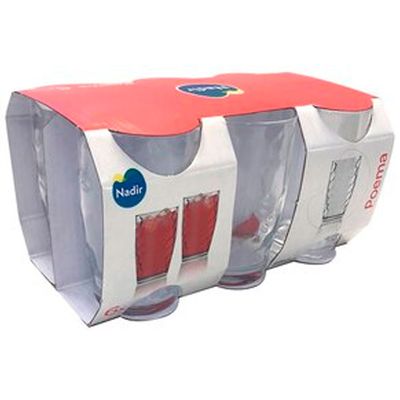 Conjunto de Copos Nadir Poema 300ml 6 Peças Transparente