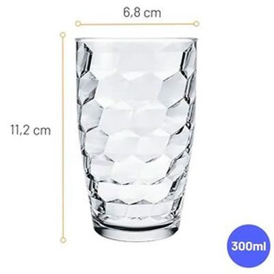 Conjunto de Copos Nadir Poema 300ml 6 Peças Transparente