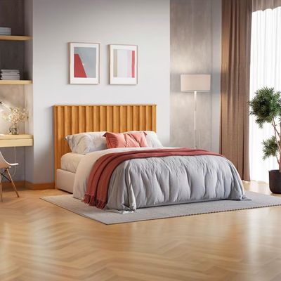 Cabeceira Casal/Queen Size Móveis Europa Vitória Ripada com Detalhes em Baixo Relevo - 166cm de largura Peroba
