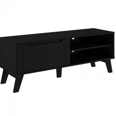 Rack Artely Lotus com 134 cm de Largura, 1 Porta Basculante, Ideal para TV de Até 60 Preto