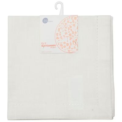 Conjunto de Guardanapos Wolff Mesa Ponto Ajour Luxo Off em Algodão 2 Peças Branco