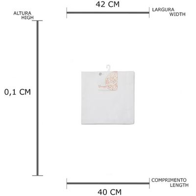 Conjunto de Guardanapos Wolff Mesa Ponto Ajour em Algodão - 2 Peças Branco