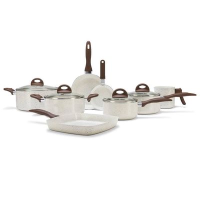Conjunto de Panelas Brinox Ceramic Life Smart Plus 4791/105 Antiaderente 8 Peças Vanilla