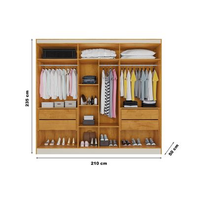 Guarda-Roupa Europa Mademarques Sicilia 2 Portas e 4 Gavetas 210cm Peroba