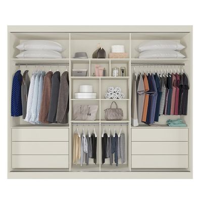 Guarda-Roupa Europa Grécia com Espelho 3 Portas 6 Gavetas 226cm Off White