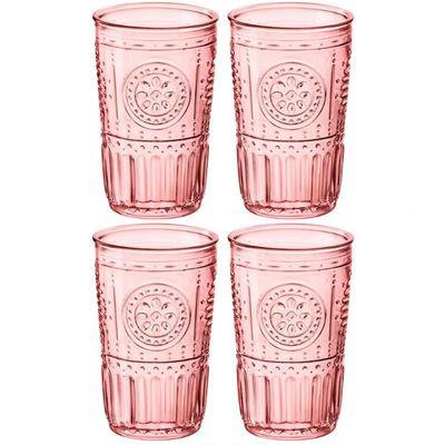 Conjunto de Copos Luigi Bormioli Cooler Romantic 475 ml - 4 Peças Rosa