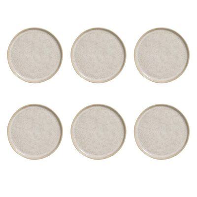 Conjunto de Prato de Pão Porto Brasil Bio Latte 6 peças Bege
