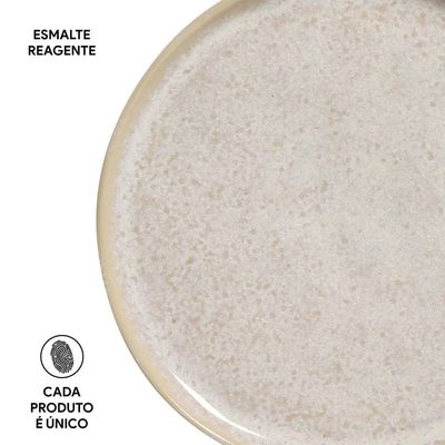 Conjunto de Prato de Pão Porto Brasil Bio Latte 6 peças Bege