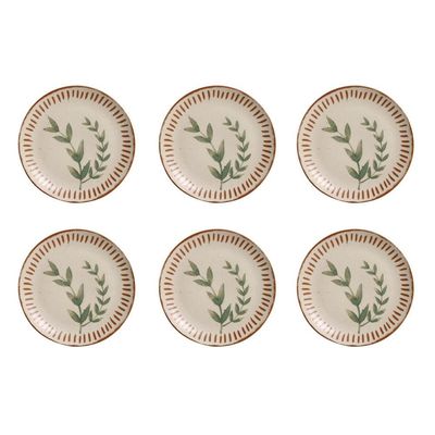 Conjunto de Pratos de Sobremesa Porto Brasil Coup Stone Magari com 6 peças Estampado