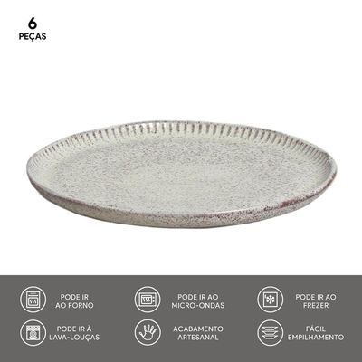 Conjunto de Pratos de Sobremesa Porto Brasil Linhas Pistache com 6 peças Verde