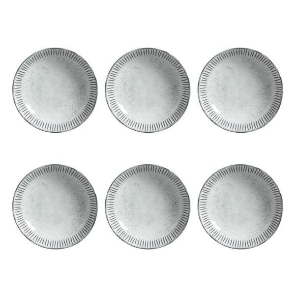 Conjunto de Pratos Fundos Porto Brasil Linhas Echo com 6 Peças Branco