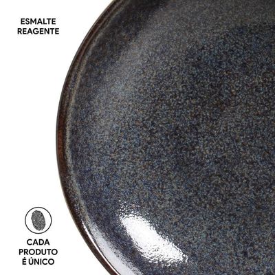 Conjunto de Pratos Fundos Porto Brasil Bio Titanium com 6 Peças Azul