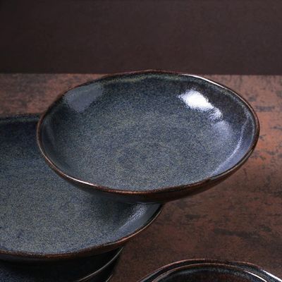 Conjunto de Pratos Fundos Porto Brasil Bio Titanium com 6 Peças Azul