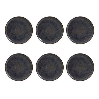 Conjunto de Pratos Rasos Porto Brasil Bio Titanium com 6 Peças Azul