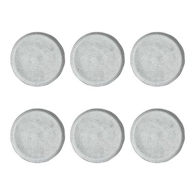 Conjunto de Pratos Rasos Porto Brasil Linhas Echo com 6 Peças Branco