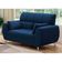 Sofá de 3 e 2 Lugares Bélgica com 154 cm e 204 de Larguras e Revestidos em Tecido Suede Linoforte Azul Marinho