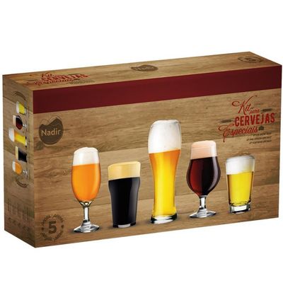 Conjunto de Copos para Cervejas Especiais Nadir 5 Peças Transparente