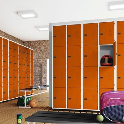 Armário Roupeiro Aço 16 Portas Academia Guarda Volume Trinco Laranja