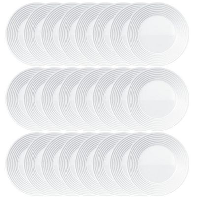 Conjunto de Pratos Fundos Duralex Saturno em Vidro 23,5 cm 24 Peças Branco