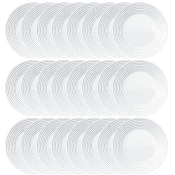 Conjunto de Pratos Fundos Duralex Saturno em Vidro 23,5 cm 24 Peças Branco