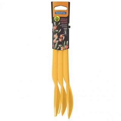 Conjunto de Ferramentas Plásticas para Jardinagem 3 Peças Tramontina Amarelo
