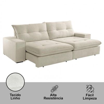 Sofá Athenas Linho 02 Módulos 80 Cm B25cm Meu Sofá Online A302 Linho Branco