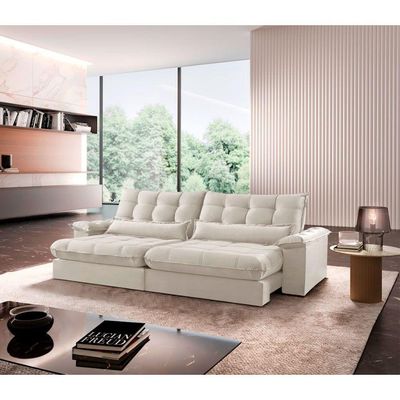 Sofá Classic Linho 02 Módulos 100 Cm B25 Meu Sofá Online A302 Linho Branco