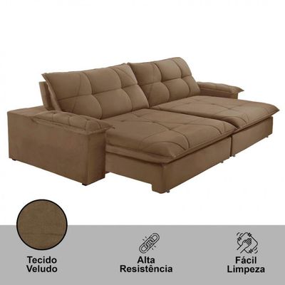 Sofá Gaia Veludo 02 Módulos 90 Cm B25cm Meu Sofá Online B016 Veludo Marrom