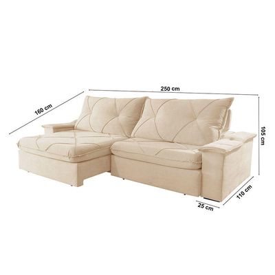 Sofá Apollo Linho 02 Módulos 100 Cm B25cm Meu Sofá Online A294 Linho Creme