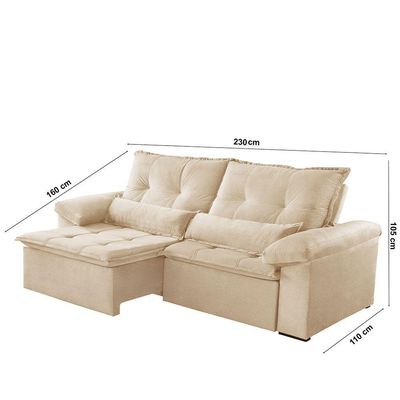 Sofá San Andreas Linho 2 Módulos 90 Cm B25cm Meu Sofá Online A294 Linho Creme