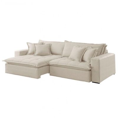 Sofá Zen Linho 02 Módulos 90 Cm B25 Meu Sofá Online A302 Linho Branco
