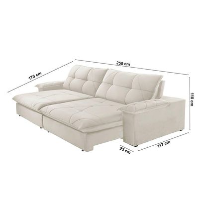 Sofá Gaia Linho 02 Módulos 100 Cm B25cm Meu Sofá Online A302 Linho Branco