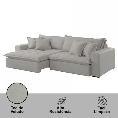 Sofá Zen Veludo 02 Módulos 80 Cm B25 Meu Sofá Online B026 Veludo Prata