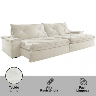 Sofá Apollo Linho 02 Módulos 100 Cm B25cm Meu Sofá Online A302 Linho Branco