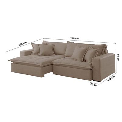 Sofá Zen Veludo 02 Módulos 80 Cm B25 Meu Sofá Online B002 Veludo Capuccino